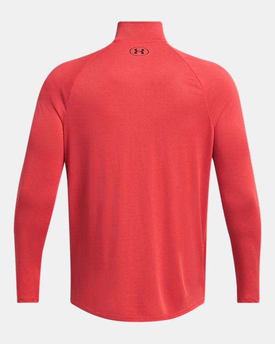 Herren UA Tech™ Shirt mit ½-Zip, langärmlig, Red, pdpMainDesktop image number 4